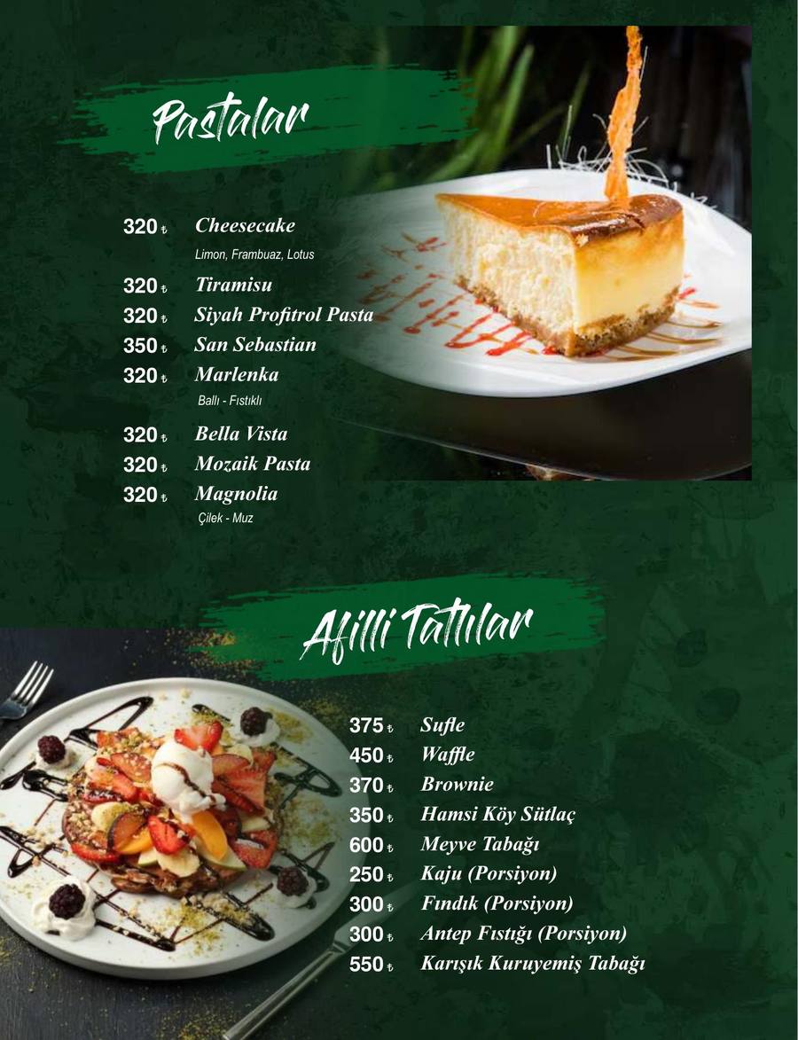 Afilli Lounge Menü