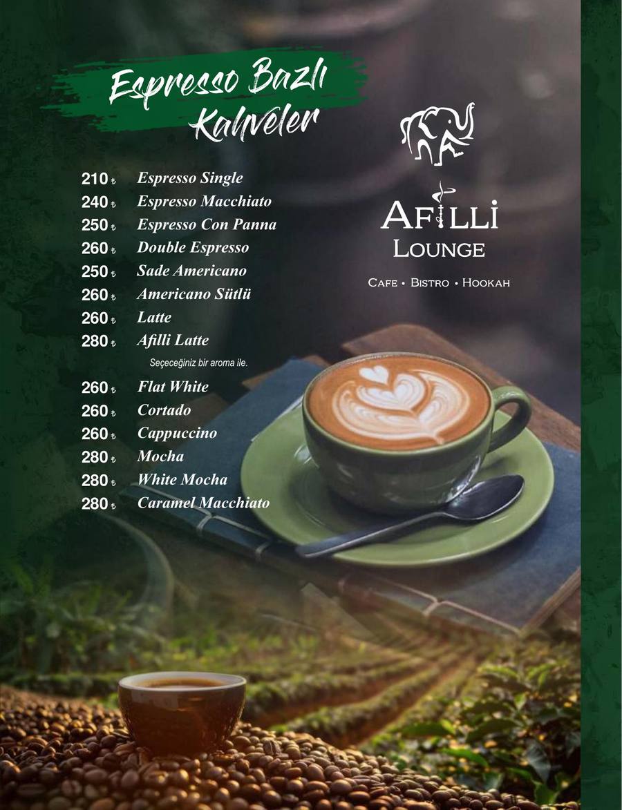 Afilli Lounge Menü