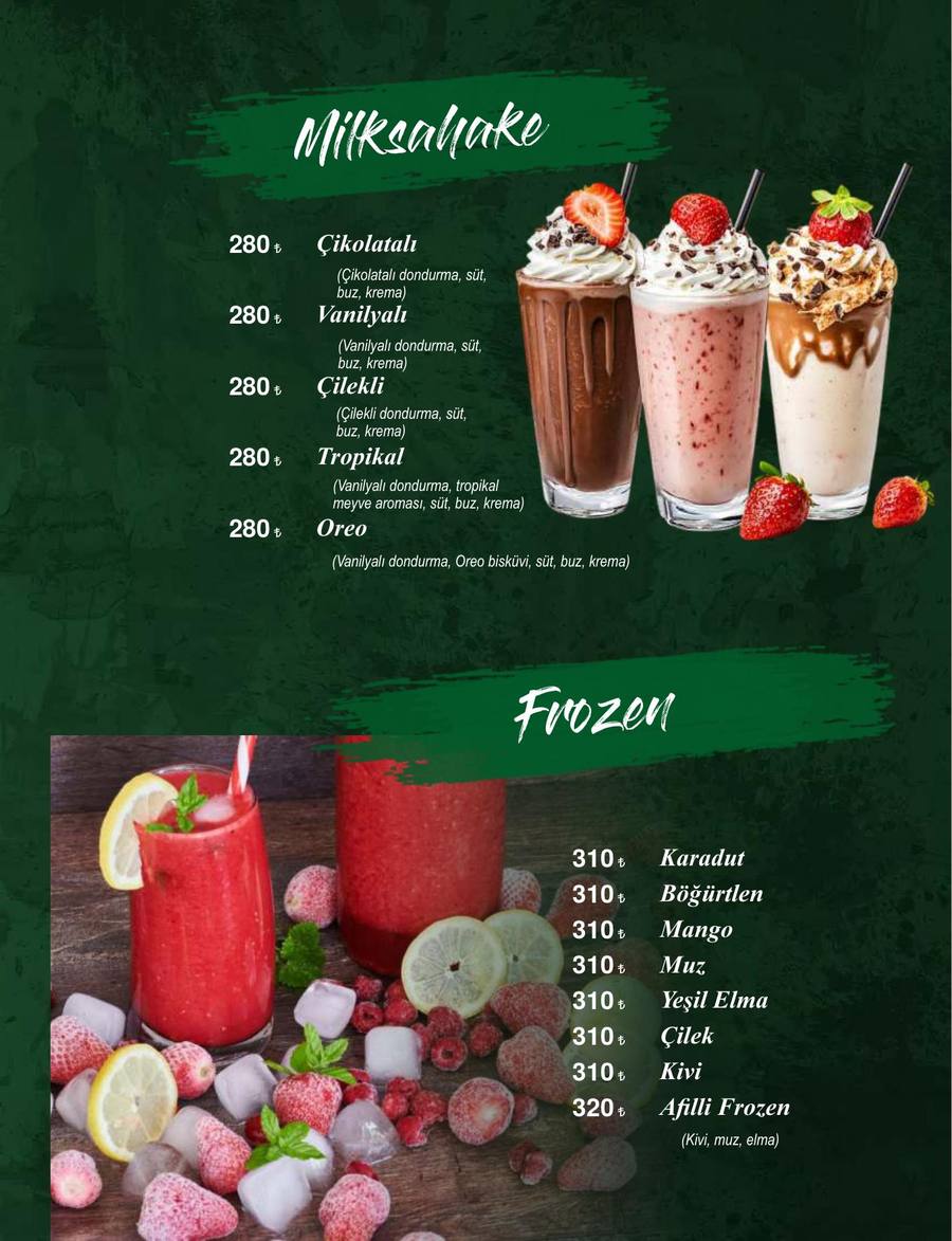 Afilli Lounge Menü